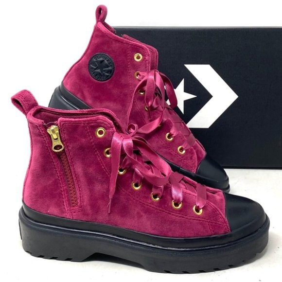 Converse Shoes - Converse Chuck Taylor Lugged Lift Platform Shoes Women Kids Velvet Berry A05442C